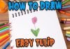 How to Draw easy Tulip step by step for Kids #shorts