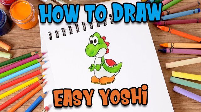 How to Draw easy Yoshi step by step for Kids| Drawing Tutorials for Kids!