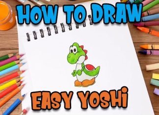 How to Draw easy Yoshi step by step for Kids #shorts