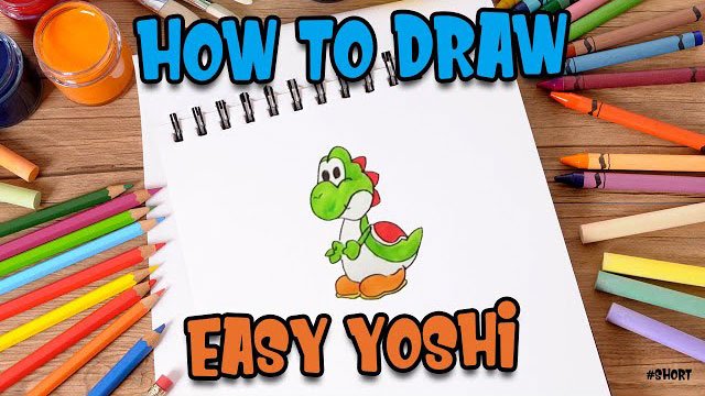 How to Draw easy Yoshi step by step for Kids #shorts