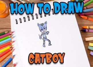 How to Draw easy PJ Masks Catboy step by step for Kids #shorts