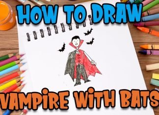 How to Draw easy Halloween Vampire step by step for Kids #shorts