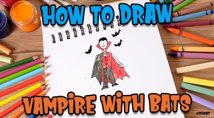 How to Draw easy Halloween Vampire step by step for Kids #shorts
