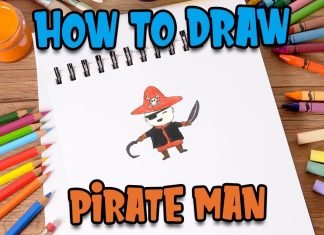How to Draw easy Pirate Man step by step for Kids #shorts