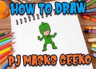 How to Draw easy PJ Masks Geeko step by step for Kids #shorts