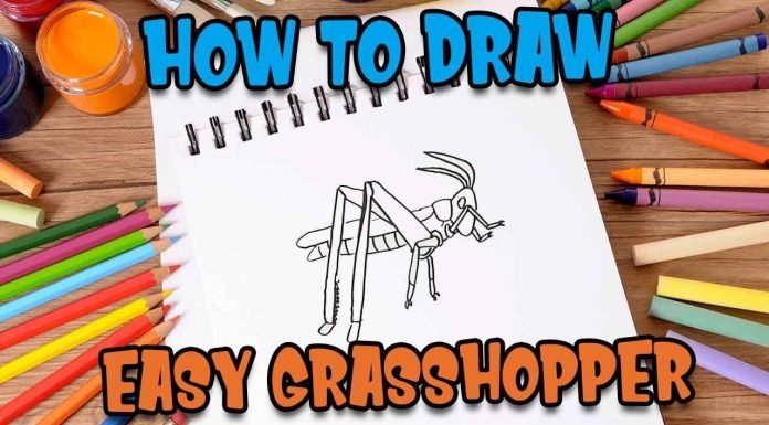 How to Draw easy Grasshopper for Kids #shorts