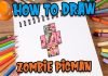 How to Draw easy Zombie Pigman step by step for Kids #shorts
