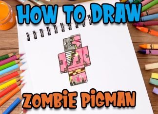 How to Draw easy Zombie Pigman step by step for Kids #shorts