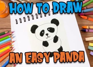 How to drawn an easy Panda for kids step by step drawing #drawpanda #easypandadrawing #kidspandadraw