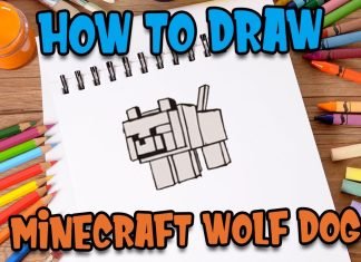 How to Draw easy Wolf Dog step by step for Kids #shorts
