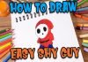 How to draw easy SHY GUY 2 step by step