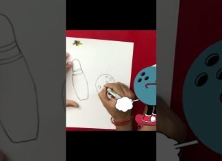 How to draw easy BOWLING PINS NEW #shorts
