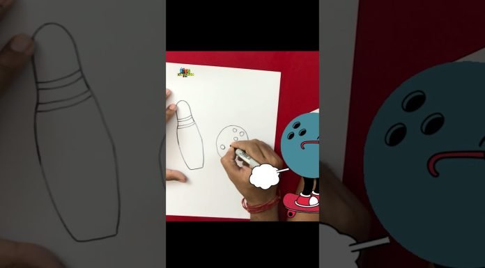 How to draw easy BOWLING PINS NEW #shorts