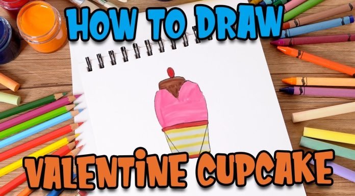 How to draw easy VALENTINE CUPCAKE step by step #shorts