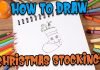 Learn to draw easy christmas drawings of puppy in stockings #puppydrawing #easychristmasdrawing