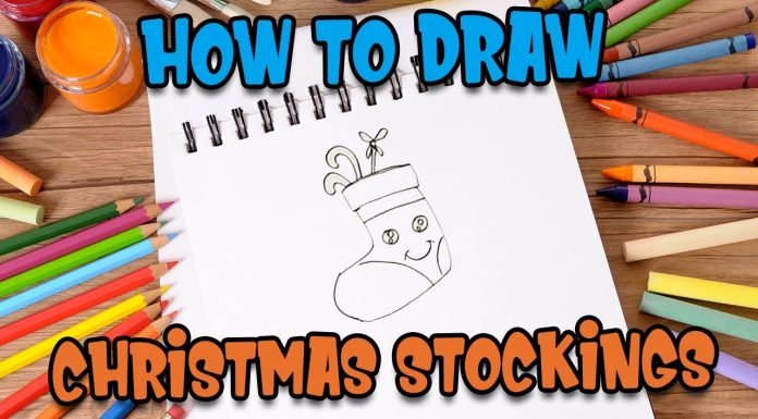 Learn to draw easy christmas drawings of puppy in stockings #puppydrawing #easychristmasdrawing