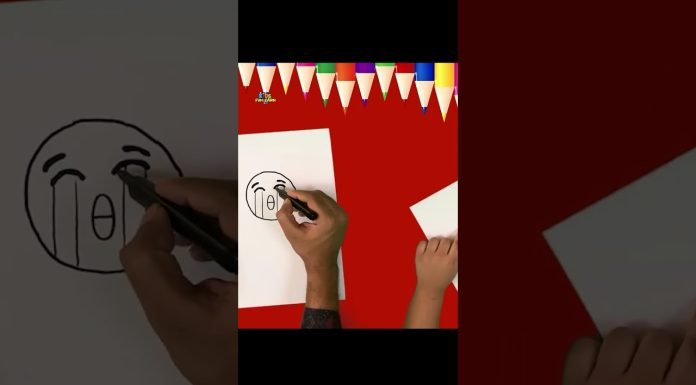 How to draw funny crying emoji | easy kids drawing of crying emoji #shorts