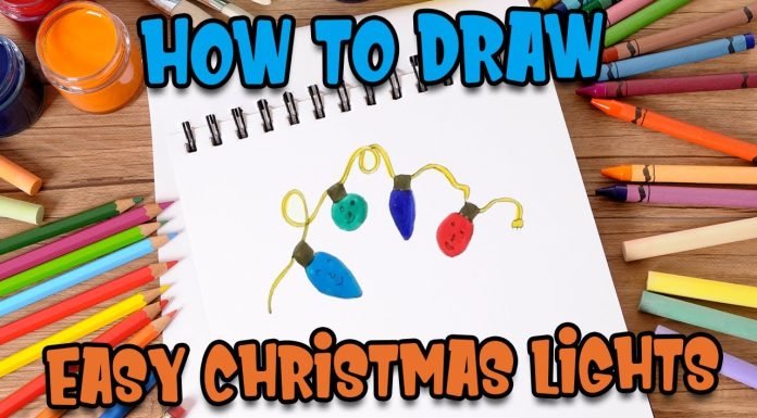 How to draw easy christmas lights for kids