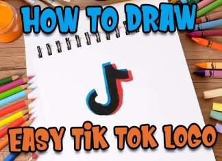 How to draw easy tik tok logo