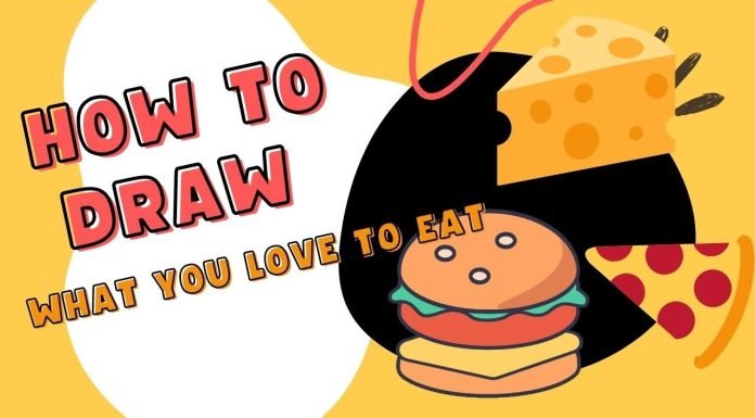 How to draw eating items Cheese, burgers and more