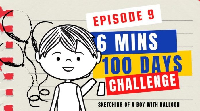 EPISODE 9 | 6 mins 100 days Sketching Challenge for kids | step by step Drawing Tutorials for kids