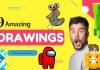 9 Amazing Drawings of Roblox, Slogoman, Among Us, Zombie for kids step by step drawing tutorial