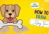 How to Draw Dog Step by Step Drawing Tutorials for kids using hands print | Easy kids drawing