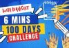 The 6 minute 100 days challenge of learning to draw and sketch for kids step by step tutorial
