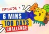 EPISODE 1 6 mins 100 days challenge Sketching Challenge | step by step Drawing Tutorials for kids