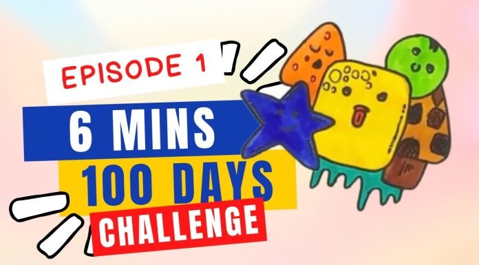 EPISODE 1 6 mins 100 days challenge Sketching Challenge | step by step Drawing Tutorials for kids