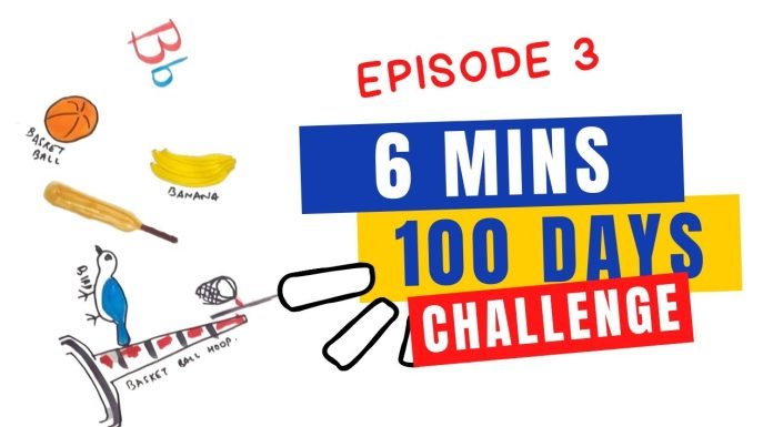 EPISODE 3 | 6 mins 100 days challenge Sketching Challenge | step by step Drawing Tutorials for kids