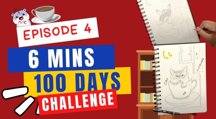EPISODE 4 | 6 mins 100 days challenge Sketching Challenge | step by step Drawing Tutorials for kids
