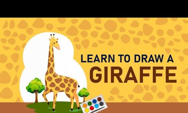How to draw Giraffe | Easy step by step Giraffe Drawing Tutorial for Kids | Colorful Sketches