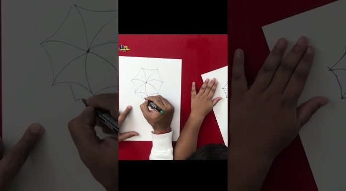 Lets draw a girl with an umbrella in rain #shorts