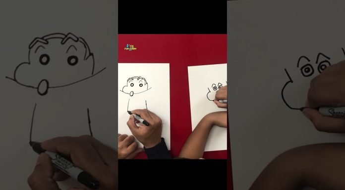How to draw sinchan | Easy kids drawing #sinchan #shorts