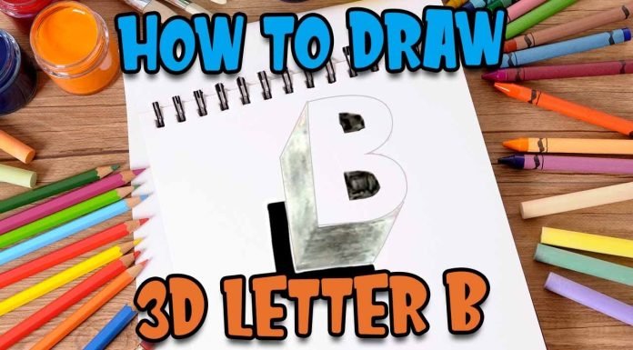 How to draw 3d letter B