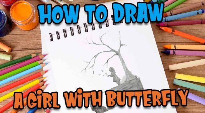 How to draw a girl with Butterfly in Moonlight for beginners || Pencil sketch || Art Video