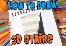 Learn to draw a 3d stair case | 3D trick drawing | Optical Illusion for Beginners #shorts