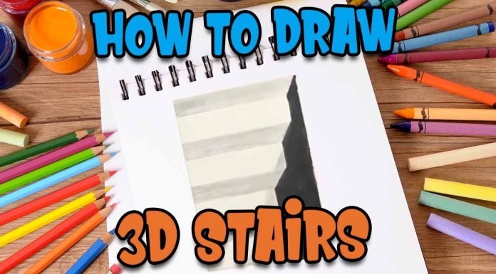 Learn to draw a 3d stair case | 3D trick drawing | Optical Illusion for Beginners #shorts