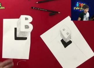 Drawing 3D Letter – Trick Art on Paper with Graphite Pencils – Illusion for Kids & Adults