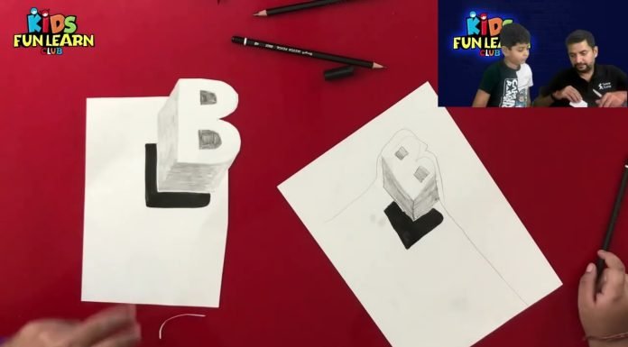 Drawing 3D Letter – Trick Art on Paper with Graphite Pencils – Illusion for Kids & Adults