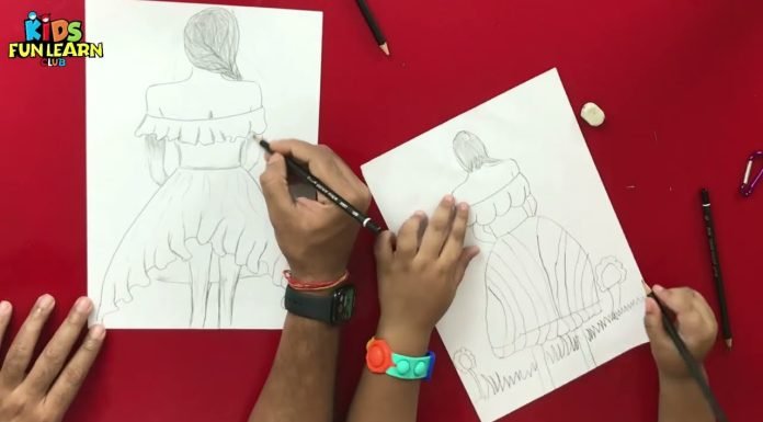 How to draw a girl with beautiful dress for beginners || Pencil Sketch || Drawing Tutorial