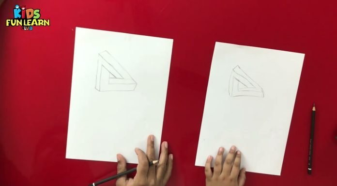 Very Easy Way to Draw an Optical Illusion Triangle for Kids | Learn with Fun Videos for Kids