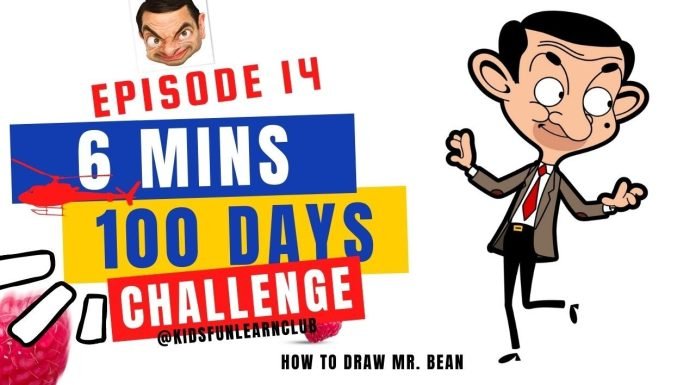EPISODE 14 | 6 mins 100 days Sketching Challenge for kids | Mr Bean Sketch for kids