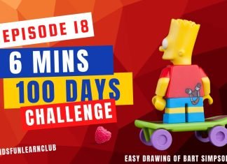 EPISODE 18 | 6 mins 100 days Sketching Challenge for kids | Easy Bart Simpson Sketch