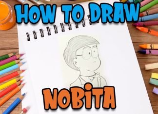 How to draw nobita | Easy nobita pencil drawing sketching for beginners kids #shorts