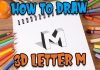 How to Draw 3D Letter M – Drawing with pencil – Awesome Trick Art