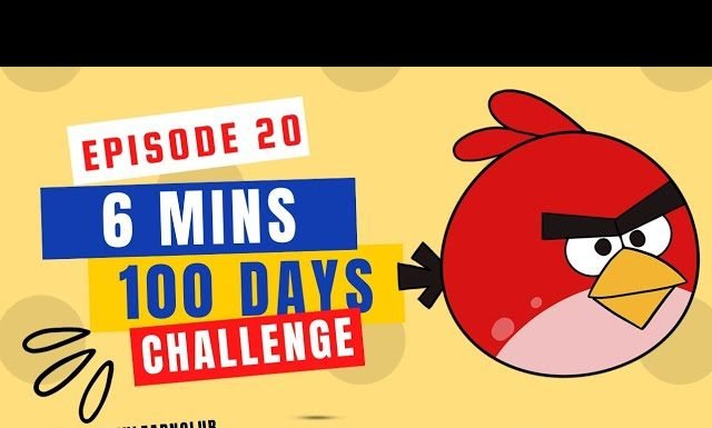 EPISODE 20 | 6 mins 100 days Sketching Challenge for kids | Easy Drawing of Birds(ANGRY BIRDS)