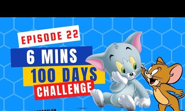 EPISODE 22|6 mins 100 days Sketching Challenge for kids|Easy Drawing of CARTOONS(TOM and JERRY)