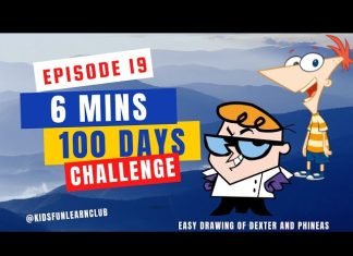 EPISODE 19| 6 mins 100 days Sketching Challenge for kids | Easy Drawing of DEXTER and PHINEAS
